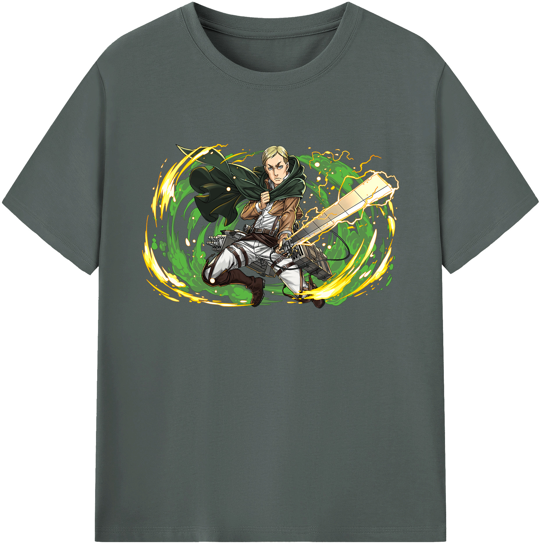 （画像用） 進撃の巨人 エルヴィン・スミス Attack on Titan Erwin Smith 綿100％ メンズ半袖Tシャツ｜肌触りやわらか＆通気性